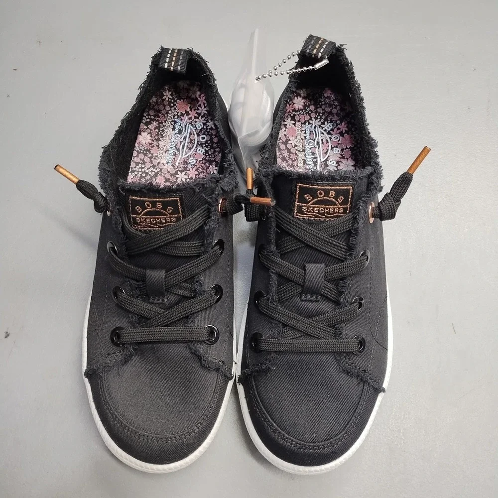 BOBS by Skechers B Cute 2.0 Sneakers Womens US 6 Black Comfort Low Top 114150